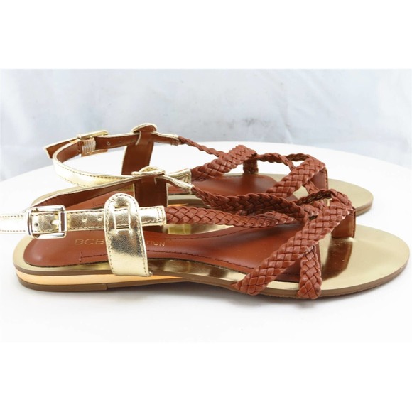 BCBGeneration Sz 5.5 M‎ Brown Strappy Synthetic Women Sandals Alabama - Picture 4 of 9